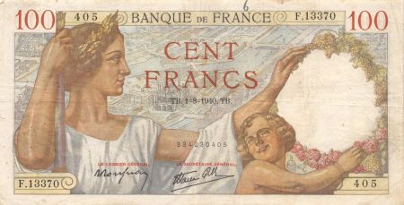 France 100 Francs Sully - 01-08-1940 Série F.13370 - TB