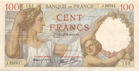 France 100 Francs Sully - 02-04-1942 Série J.29761 - TTB
