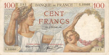 France 100 Francs Sully - 02-05-1940 Série G.10066 - TTB