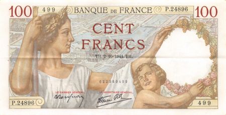 France 100 Francs Sully - 02-10-1941 Série P.24896 - SUP