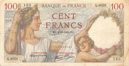 France 100 Francs Sully - 02-11-1939 Série Q.4028 - TTB