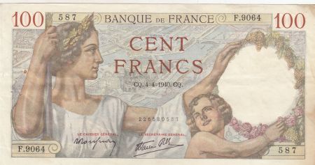 France 100 Francs Sully - 04-04-1940 - Série F.9064