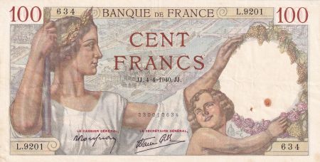 France 100 Francs Sully - 04-04-1940 - Série L.9201