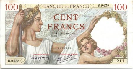 France 100 Francs Sully - 04-04-1940 Série B.9425