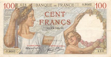 France 100 Francs Sully - 04-04-1940 Série O.9002 - TTB