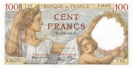 France 100 Francs Sully - 04-12-1941 Série Z.26472 - SPL