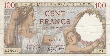 France 100 Francs Sully - 05-03-1942 - Série G.28924