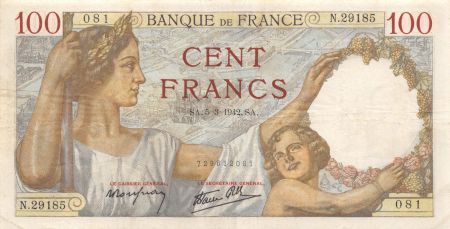 France 100 Francs Sully - 05-03-1942 Série N.29185 - TTB