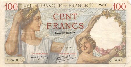 France 100 Francs Sully - 05-10-1939 Série T.2470 - TTB