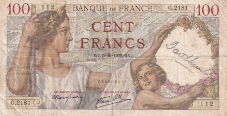 France 100 Francs Sully - 05.10.1939 -  Série G.2181