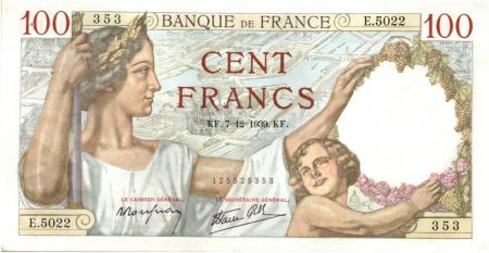 France 100 Francs Sully - 07-12-1939 Série E.5022