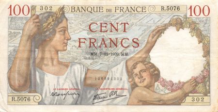 France 100 Francs Sully - 07-12-1939 Série R.5076 - TTB