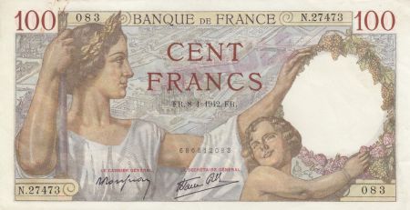 France 100 Francs Sully - 08-01-1942 ANNULE - Série N.27473