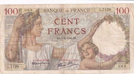 France 100 Francs Sully - 08-02-1940 - Série L.7128