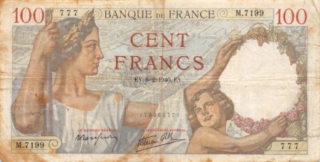 France 100 Francs Sully - 08-02-1940 Série M.7199 - TB