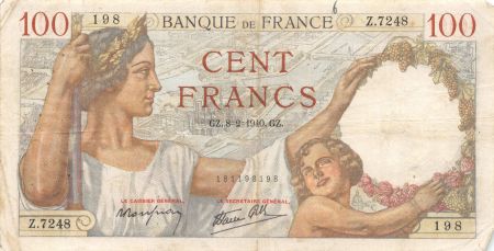 France 100 Francs Sully - 08-02-1940 Série Z.7248 - TB