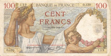 France 100 Francs Sully - 08-06-1939 Série O.120 - PTTB
