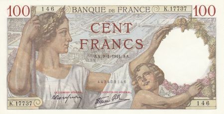 France 100 Francs Sully - 09-01-1941 Série K.17737