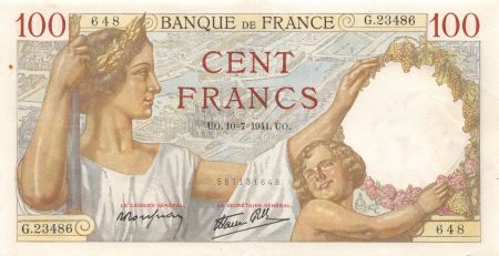 France 100 Francs Sully - 10-07-1941 Série G.23486 - TTB