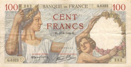 France 100 Francs Sully - 11-01-1940 Série Q.6323 - TB