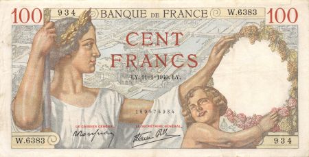 France 100 Francs Sully - 11-01-1940 Série W.6383 - TTB