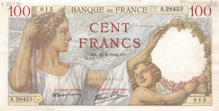 France 100 Francs Sully - 12-02-1942 Série A.28453 - TTB