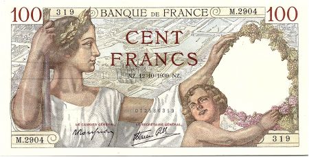 France 100 Francs Sully - 12-10-1939 Série M.2904 - TTB