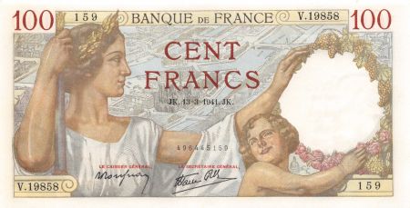 France 100 Francs Sully - 13-03-1941 Série V.19858 - NEUF