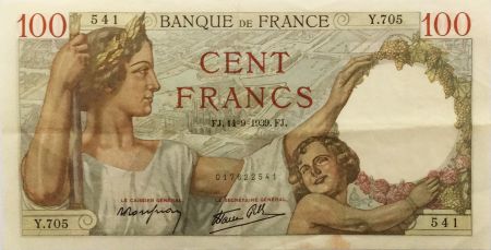 France 100 Francs Sully - 14-09-1939 Série Y.705 - TTB