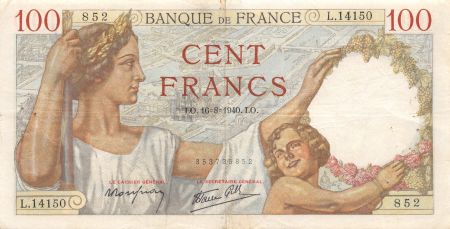 France 100 Francs Sully - 16-08-1940 Série L.14150 - TTB