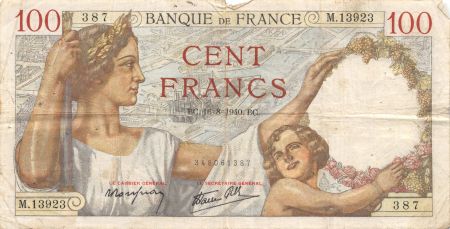 France 100 Francs Sully - 16-08-1940 Série M.13923 - TB