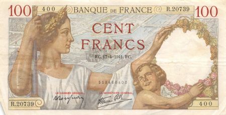 France 100 Francs Sully - 17-04-1941 Série R.20739 - TTB