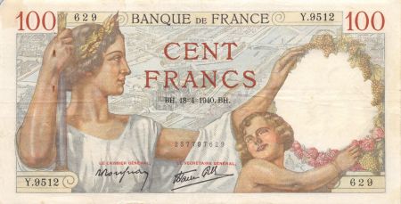 France 100 Francs Sully - 18-04-1940 Série Y.9512 - TTB