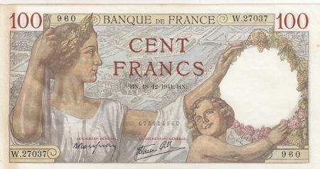 France 100 Francs Sully - 18-12-1941 - Série W.27037