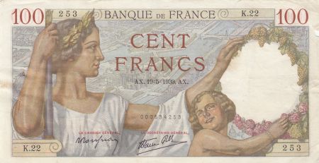 France 100 Francs Sully - 19-05-1939 - Série K.22