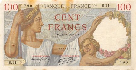 France 100 Francs Sully - 19-05-1939 Série R.14 - PTB