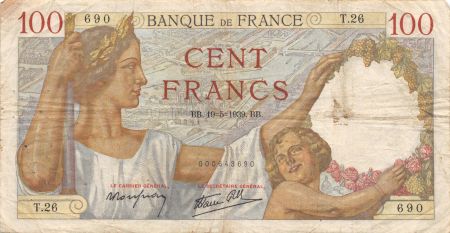 France 100 Francs Sully - 19-05-1939 Série T.26 - TB