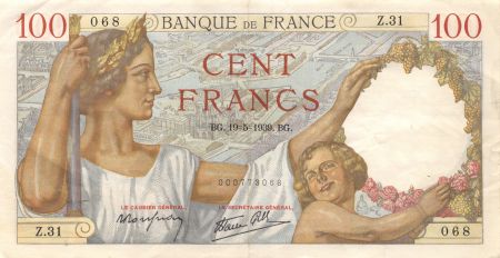 France 100 Francs Sully - 19-05-1939 Série Z.31 - TTB