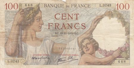 France 100 Francs Sully - 19-10-1939 - Série L.3243