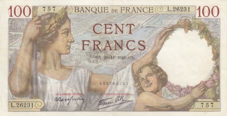 France 100 Francs Sully - 20-11-1941 - Série L.26231