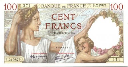 France 100 Francs Sully - 21-05-1941 Série F.21987