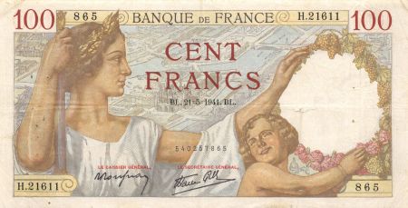 France 100 Francs Sully - 21-05-1941 Série H.21611 - TTB
