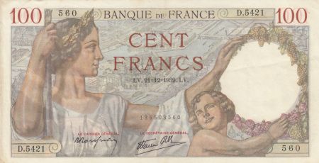 France 100 Francs Sully - 21-12-1939 - Série D.5421