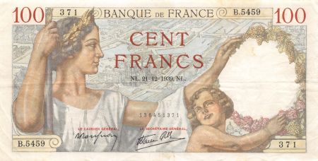 France 100 Francs Sully - 21-12-1939 Série B.5459 - TTB