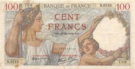 France 100 Francs Sully - 21-12-1939 Série B.5510 - TTB