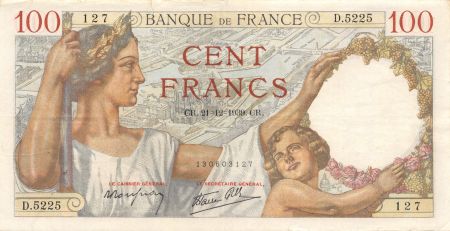 France 100 Francs Sully - 21-12-1939 Série D.5225 - TTB