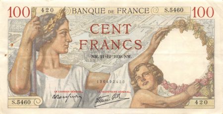 France 100 Francs Sully - 21-12-1939 Série S.5460 - TTB