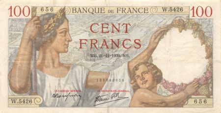 France 100 Francs Sully - 21-12-1939 Série W.5426 - TTB