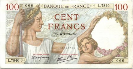 France 100 Francs Sully - 22-02-1940 Série L.7840