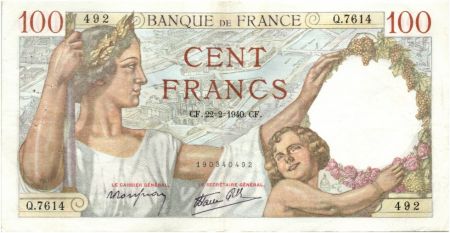 France 100 Francs Sully - 22-02-1940 Série Q.7614
